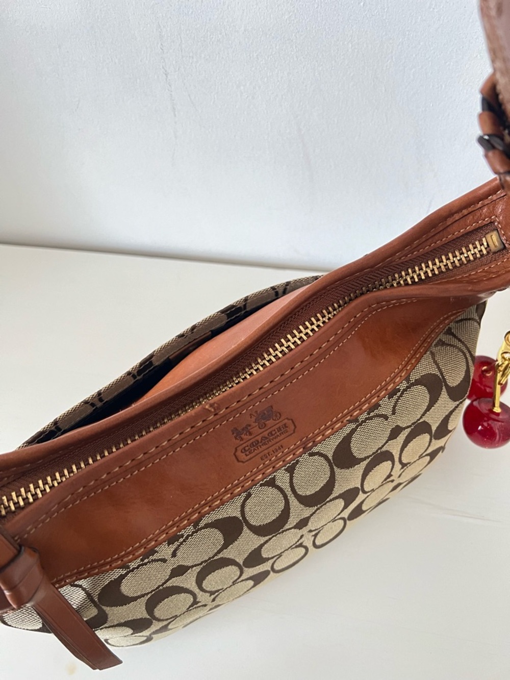 COACH Signature Canvas Shoulder Bag in Brown - Picture 11 of 15